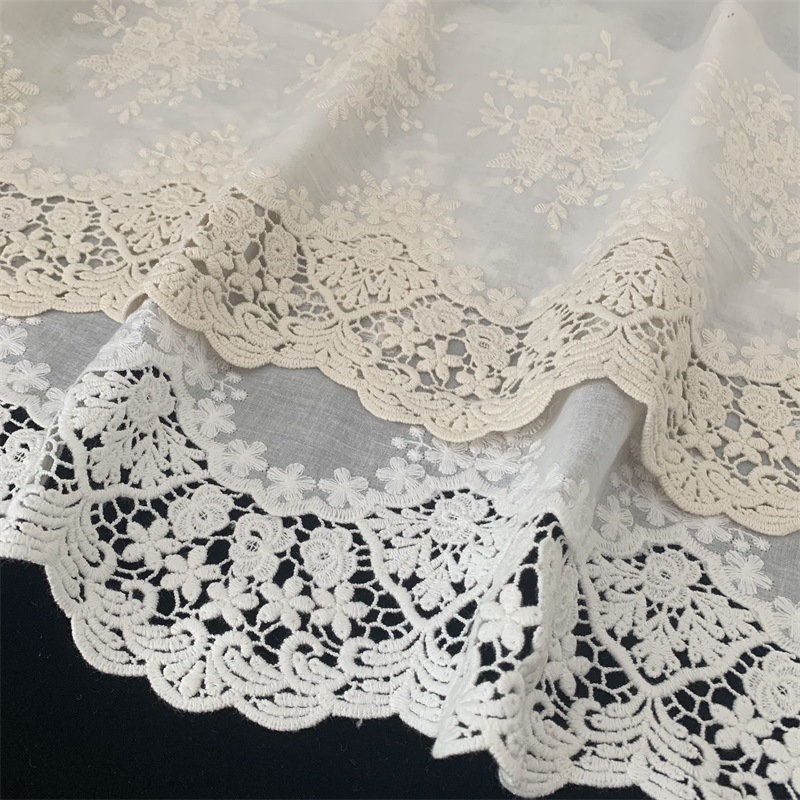 Retro ruffled hollow cotton embroidered lace children's clothing dress dress lace accessories width 35/20cm