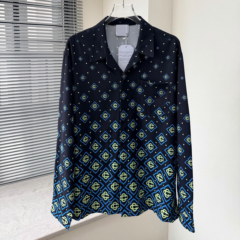 New European and American Trendy Cross-Border Foreign Trade 3D Digital Print Youth Fashion Men's Long-Sleeve Shirt Trendy Men's Shirt