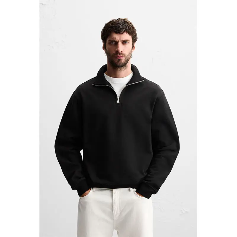 2025 Autum New Men's Basic Lapel Half-Zip Shirt Fashion Easiest for match Straight-leg Sweatshirt 0761311 800