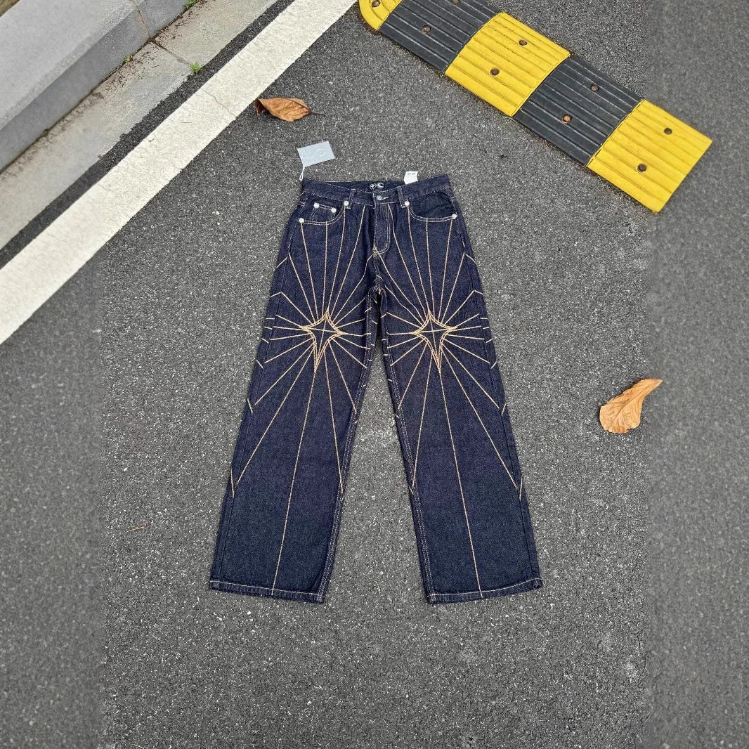 st[budget]辅料齐全ThugClub组合系列中腰宽松牛仔裤男女同款潮牌休闲百搭
