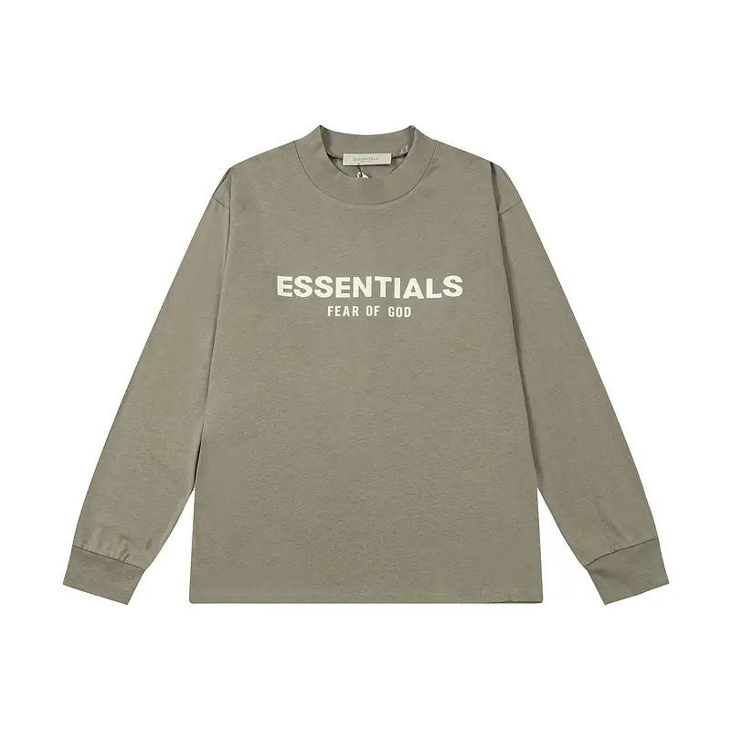 Essentials Hhh American Silicone Flocking Letter Print Men's and Women's Fog Long-Sleeved T-Shirt Casual Loose Couple