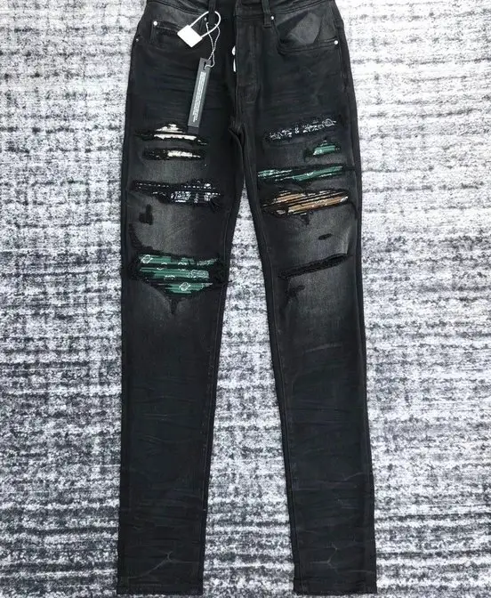 Amiri MX1 Black Patchwork Jeans