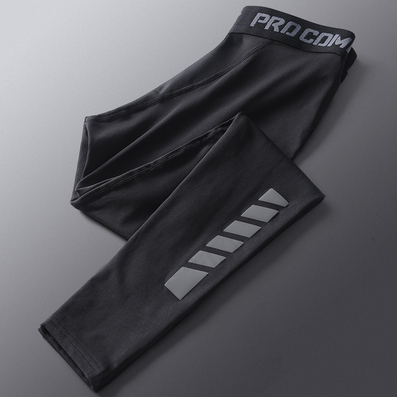 Fitness Pants Men's Training High Elastic Quick-drying Sports Suit Tight Basketball Track and Field Bottoming Compression Sports Running Clothes