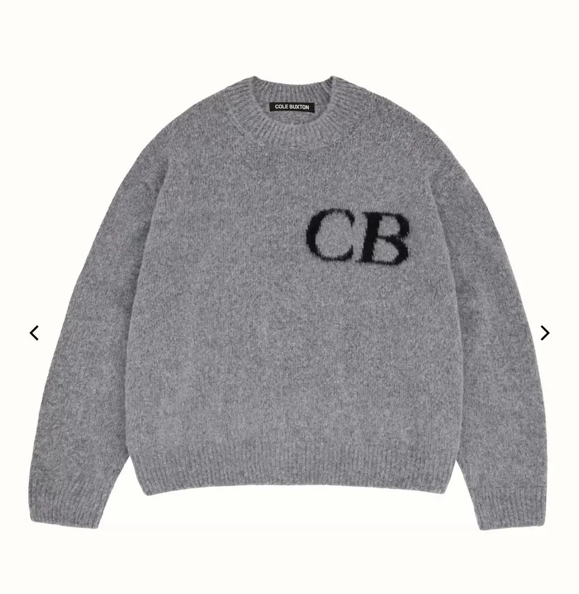 Niche minimalist letter jacquard casual loose-fit crew-neck sweater, unisex couple’s style
