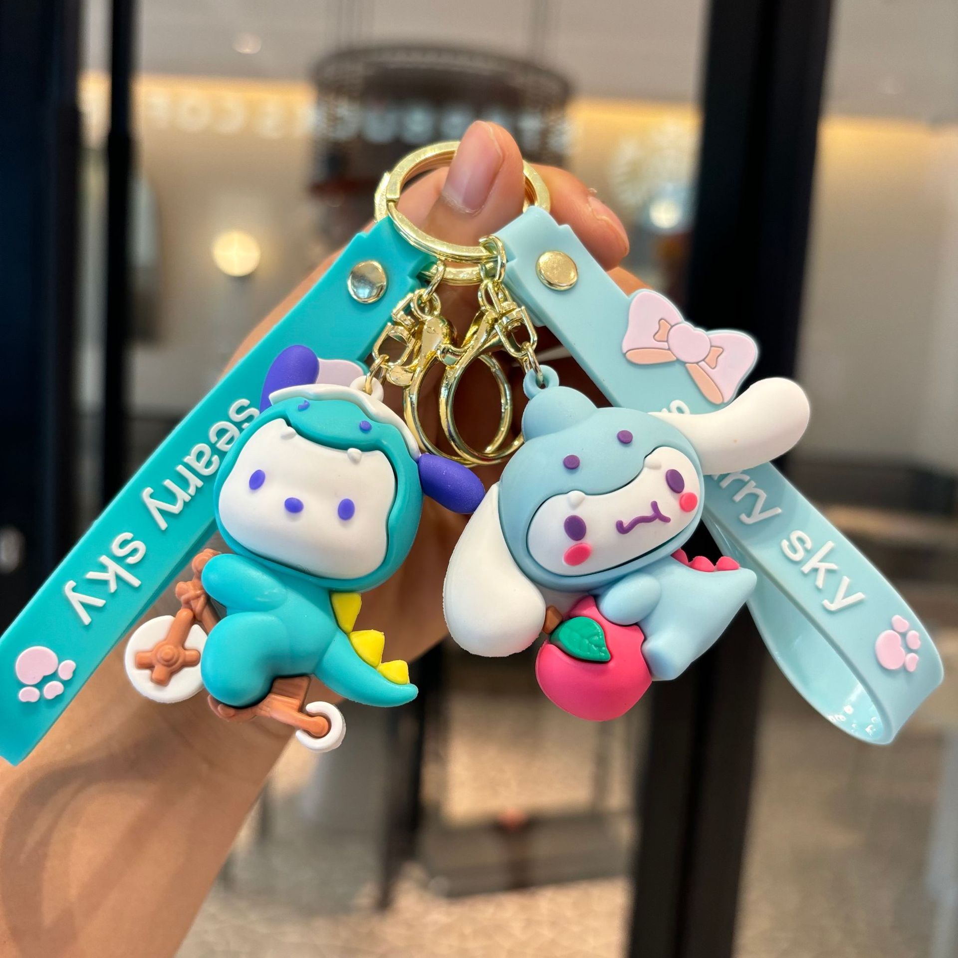 Cartoon Sanrio Keychain Kulomi Doll Pendant Car Bag Key Ring Doll Machine Small Gift Wholesale