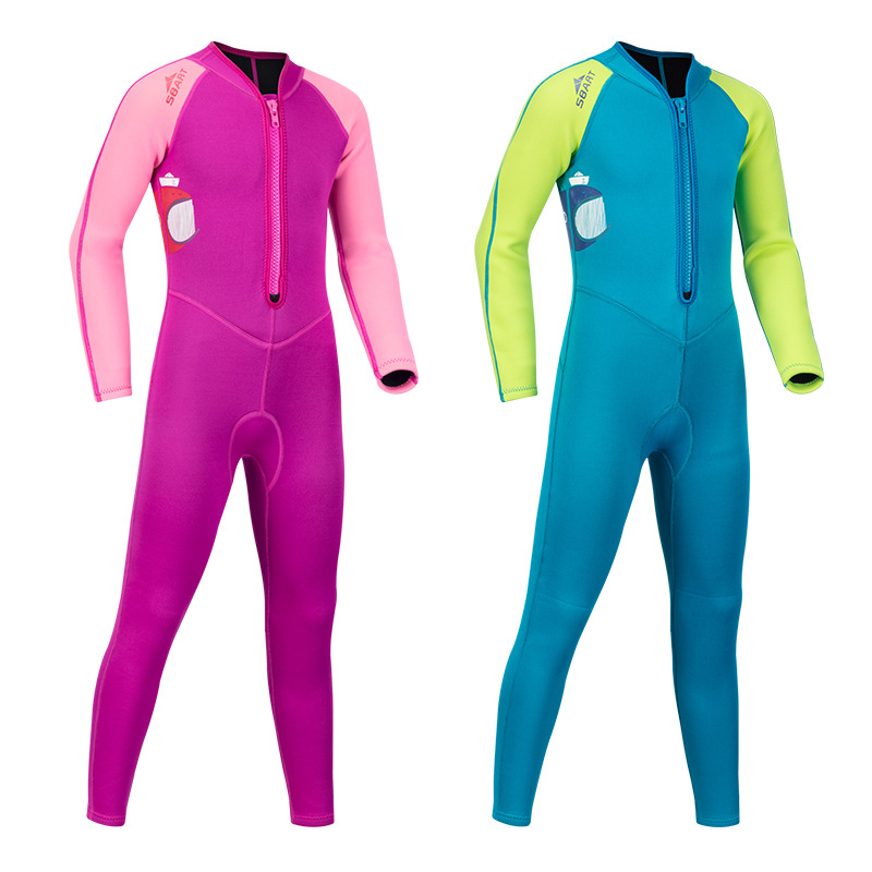 2mm Sun Protection Long-Sleeved Snorkeling Suit for Kidsren, Diving Suit for Winter Swimming, Wholesale Kidsren's Warm Swimsuit