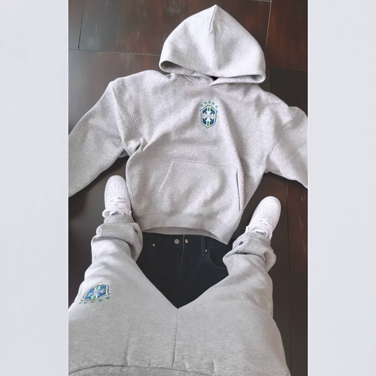 New Autumn and Winter Trendy Brand Fashion Printed Pullover Long-Sleeved Hooded Sweatshirt Suit Men's Casual Versatile Jacket Trendy