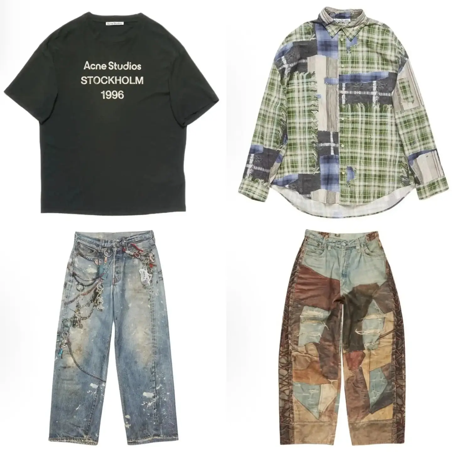 Acne Studios T-shirt and patchwork jeans