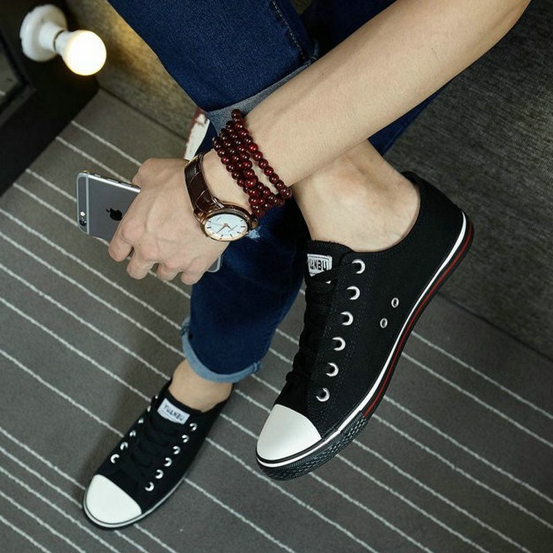 Northern Frontier Wolf New Classic Social Art Men's Canvas Shoes Korean Version Harajuku Lace-Up Casual Breathable Sneakers