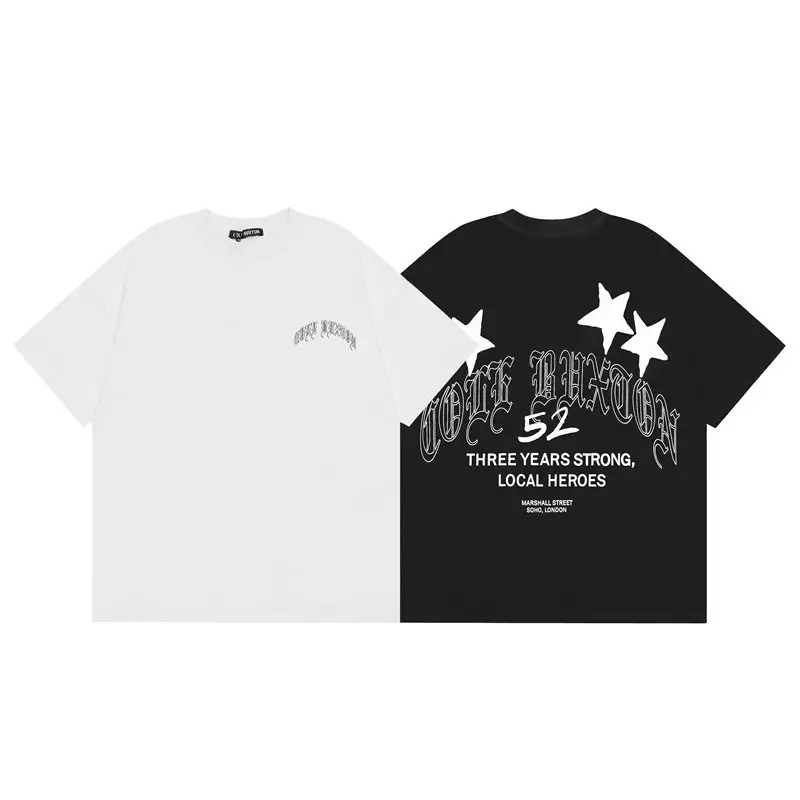 Cole Buxton's New Hound Dog Letter Print Summer High Street Loose Casual Trendy Short-Sleeved T-Shirt for Men and Women