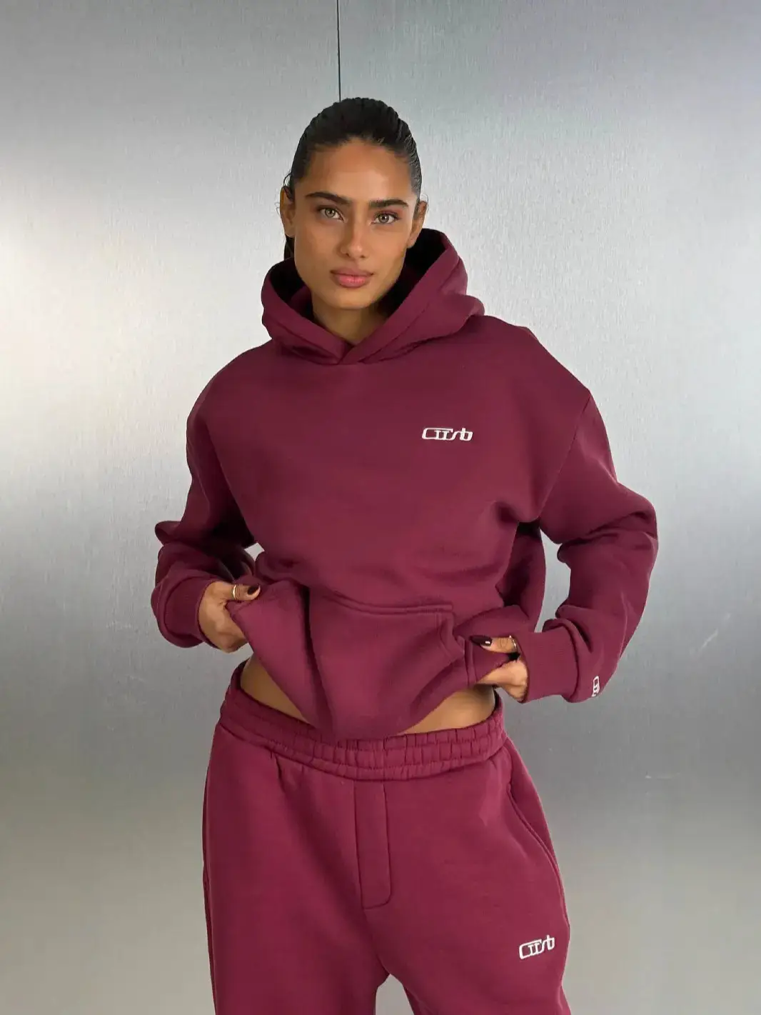 European and American fashion brand new fashion letters embroidered sweater hip-hop street suit men's and women's sweater pants two-piece set