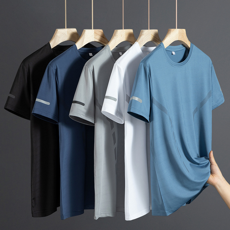 Diyu Shenlong Short-Sleeved T-Shirt Men's Summer Round-Neck Quick-Drying Couple's Elastic Lightweight Breathable Sports Running Casual Wear