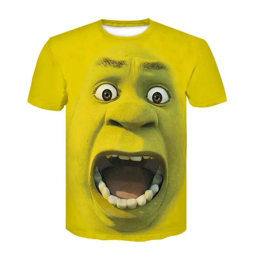 Amazon AliExpress 3D digital printing cartoon T-shirt men's fashion brand short sleeve mesh top to figure