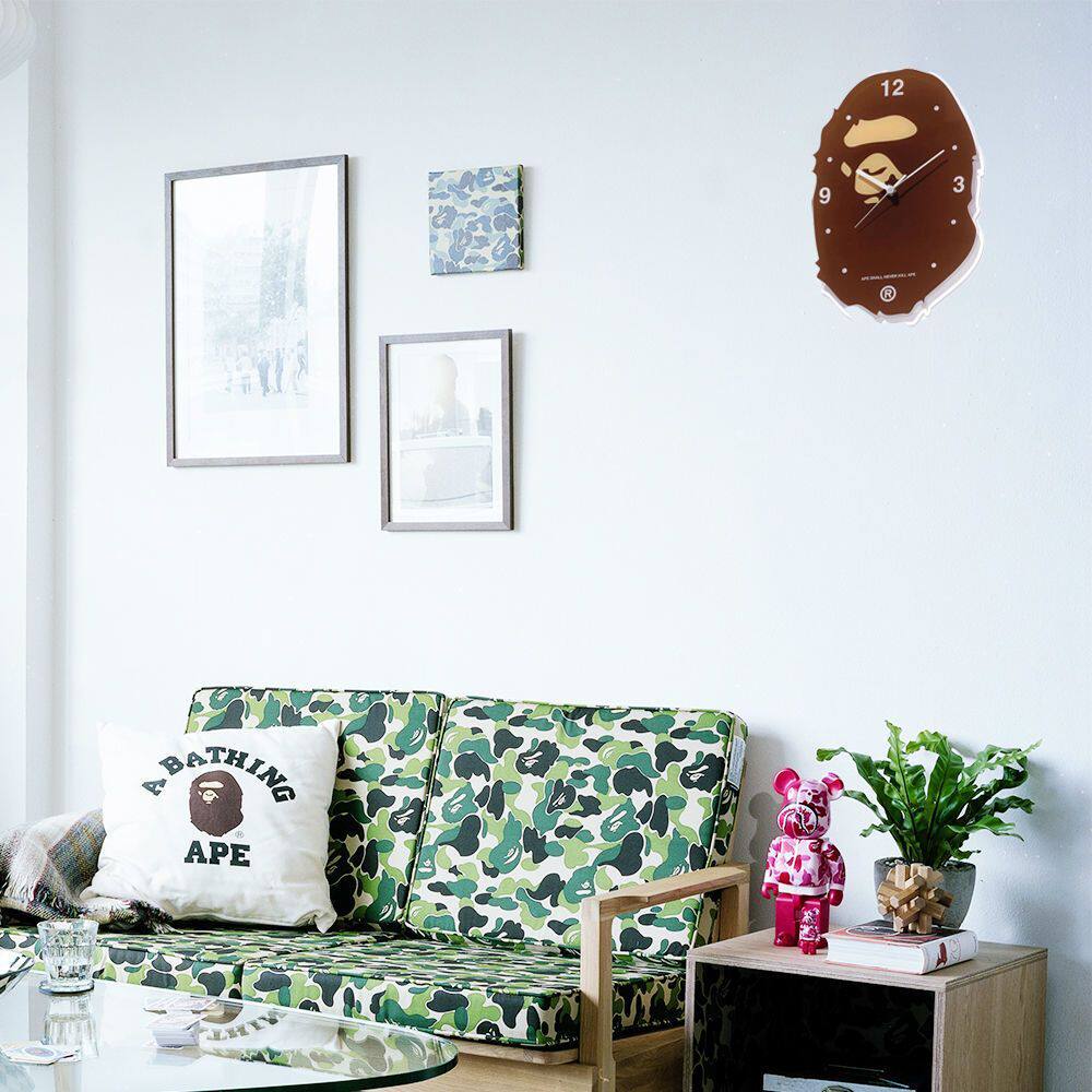 Bape Ape Clock Trendy Brand Internet-Famous Clock Simple Creative Modern Silent Wall Clock Home Living Room Decoration ins QC 写真 TAOBAO Qualit.ly