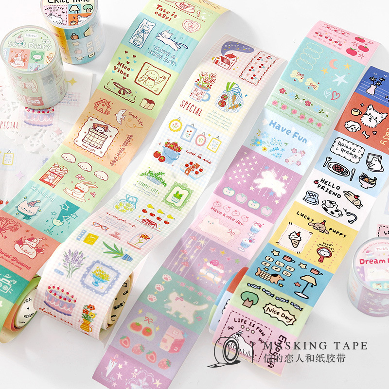 Letter to a Lover Die-Cut Washi Tape Freestyle Graffiti Series Korean-Style Cute Journal Collage Materials