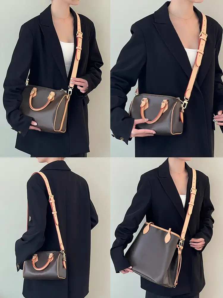 Craftsmanship Handmade Workshop Suitable for Lv Shoulder Strap Bandouliere Presbyopic Women's Bag Vegetable-Tanned Leather Crossbody Bag Strap