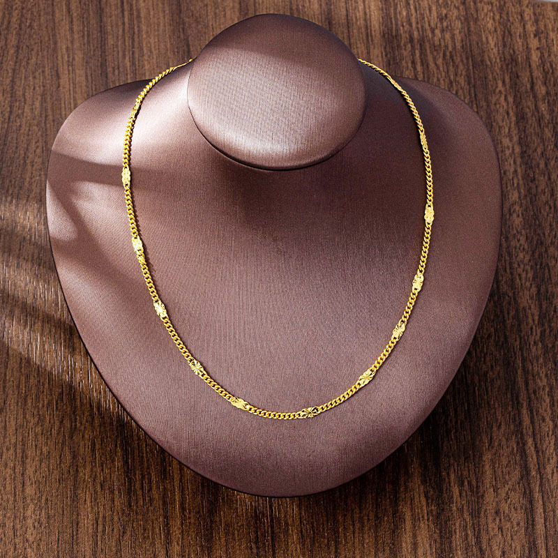 Cross-Border Southeast Asian Jewelry, Floral Rice-Shaped Necklace for Women, Vietnamese Sand Gold Bracelet and Anklet, Long-Lasting Color, Hot-Selling Item