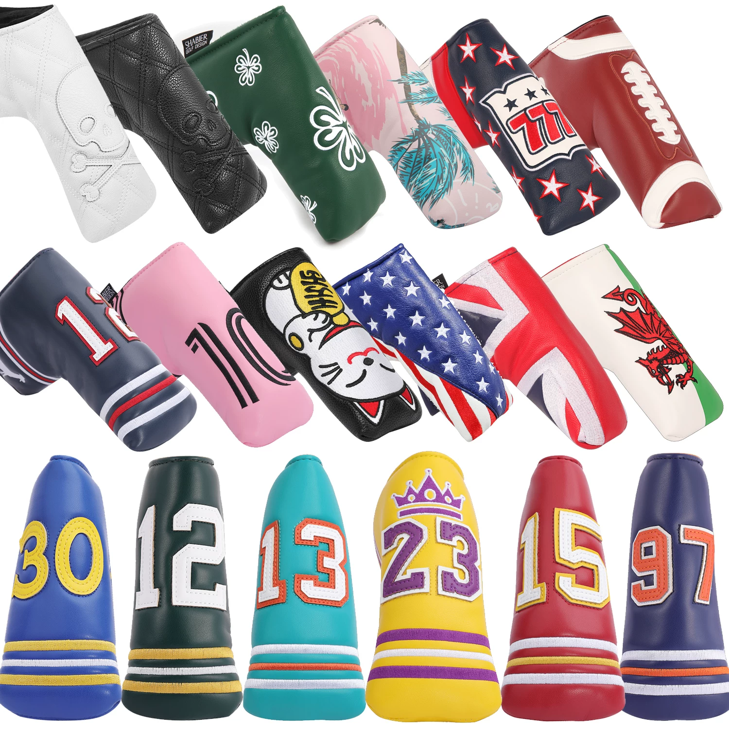 Shangbian Tit L-Shaped Straight Putter Cover Golf Club Cover Club Head Cover Ball Head Protective Cap Cover