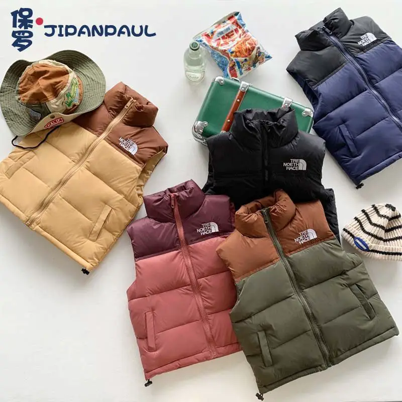 Boys' down vest 2025 new autumn/winter children's winter cotton vest jacket girls' winter vest