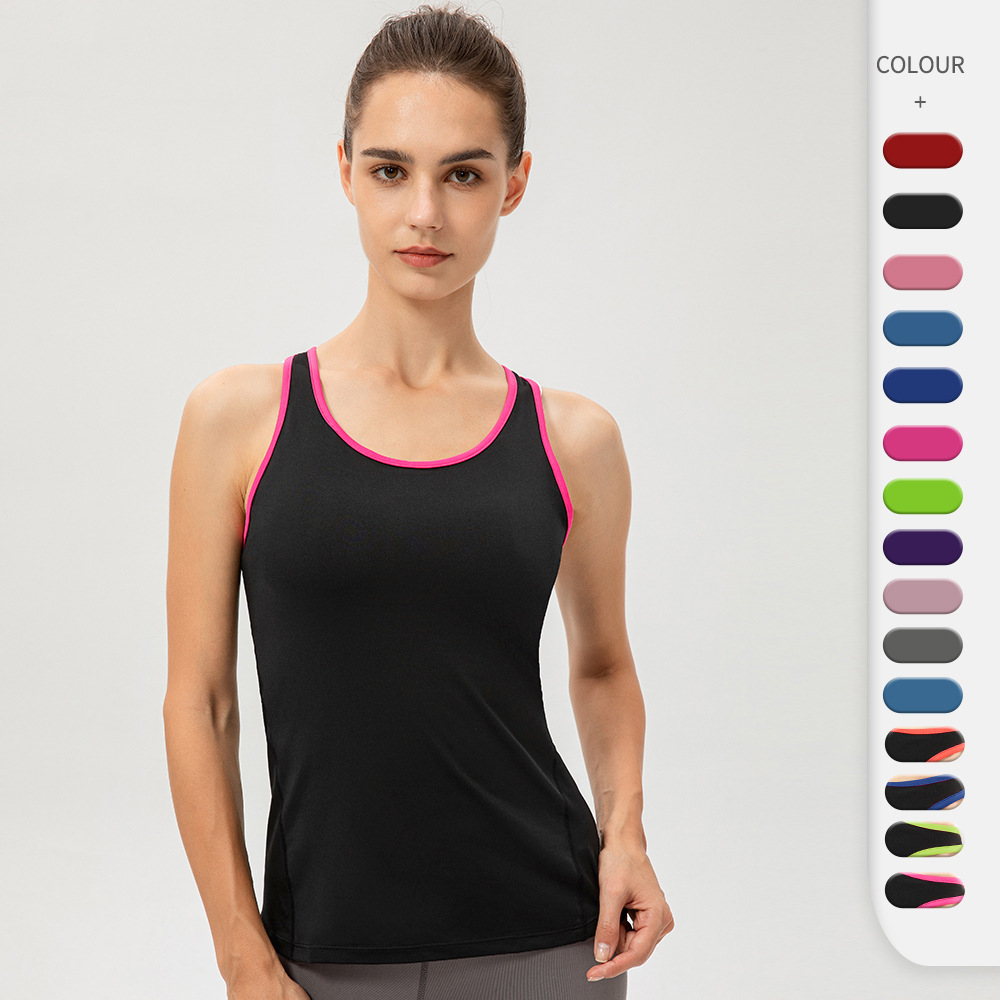 Cross-Border Amazon Women's Sports Vest Pro Tight-Fitting Training Yoga Running Fitness Quick-Drying Clothing 2002