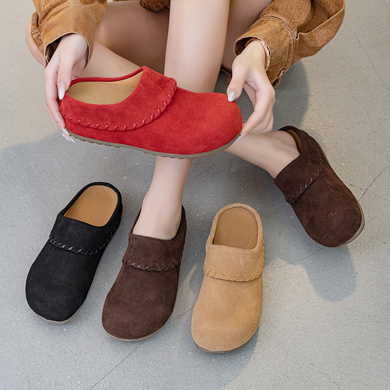 Birkenstock Women's Half-Slipper Shoes Without Heel, Closed-Toe, for Outdoor Wear, 2026 Spring New Model, Solid Color, Simple and Fashionable