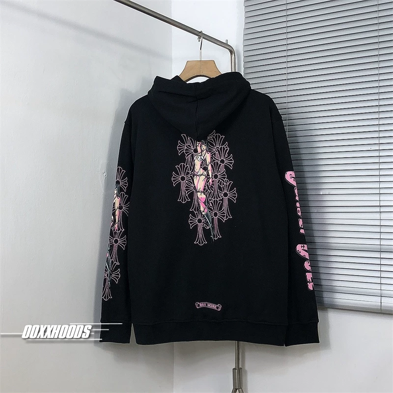 Enchanting Pinklady Pink Lady Printed Cross String Logo 2026 New Hoodie Cute and Bizarre Hoodie