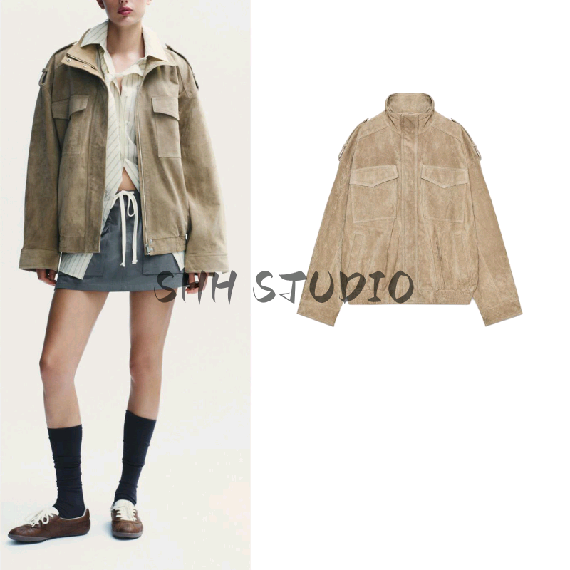 Autumn New Women's Clothing French Street Style Long-Sleeved Stand-Up Collar Casual Zipper Jacket 4341770