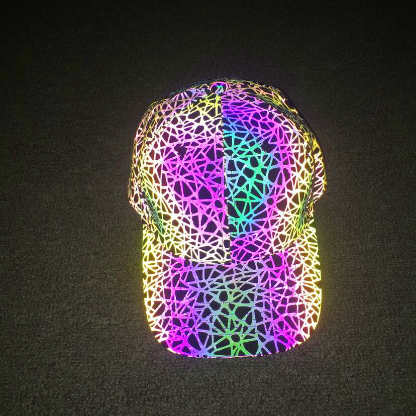 European and American ins Fashion Geometric Colorful Reflective Baseball Cap Men's and Women's Casual Hip-Hop Magic Luminous Sunhat