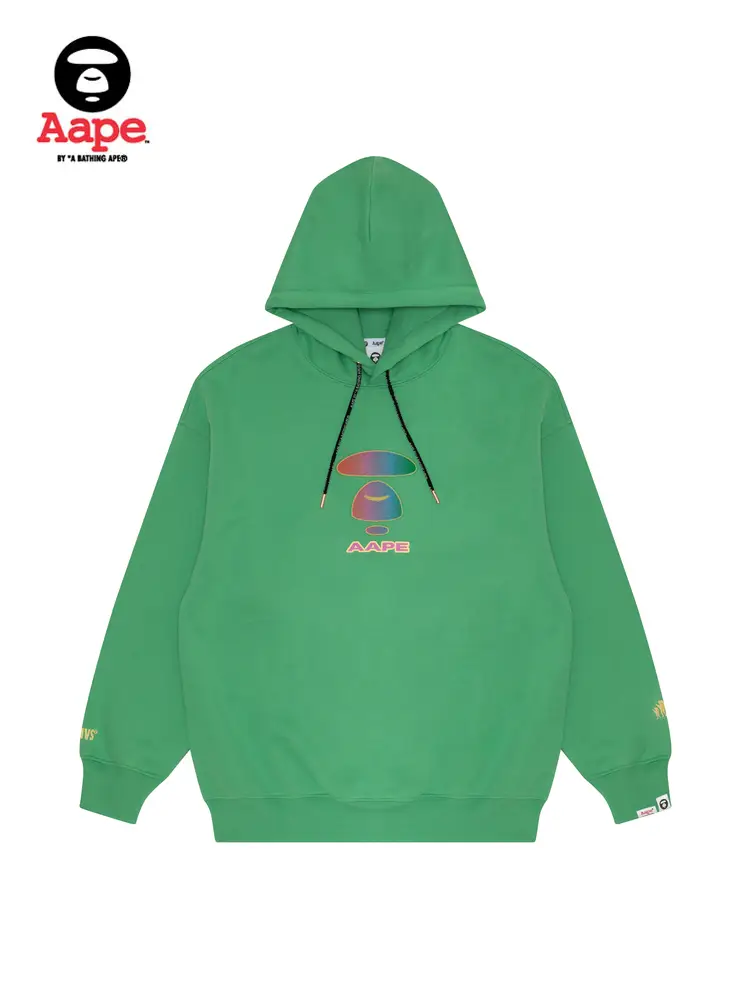 Aape Flagship Store Women's Clothing letter Print Rainbow Ape American Thin Velvet Hooded Sweatshirt A339Xxl