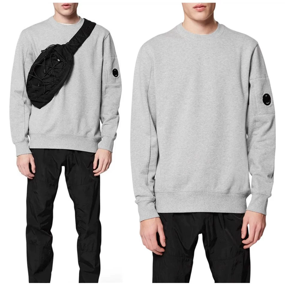 European and American C.P. Lens Badge Functional Outdoor Sports Top Cp Simple Casual Solid Color Crew Neck Hoodie for Men