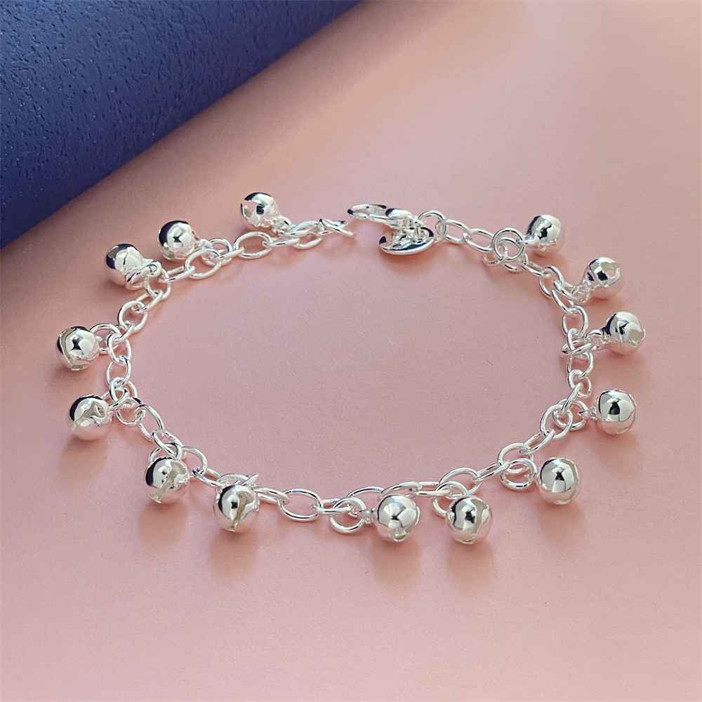 Foreign trade jewelry silver plated bell bracelet popular bracelet in stock wholesale suitable for men and women
