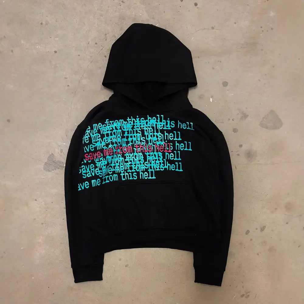 Ins Sweatshirt Printed Pattern Men's and Women's Pullover Hoodie Retro Jacket Street Trendy Sweatshirt European Cross-Border Cotton