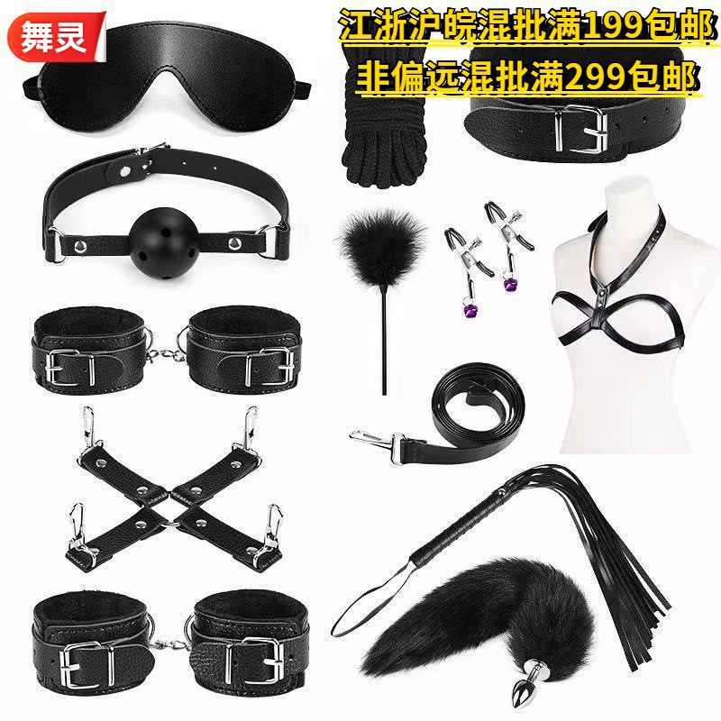 12-piece couple toy tail milk binding suit sexy feather whip backhand binding