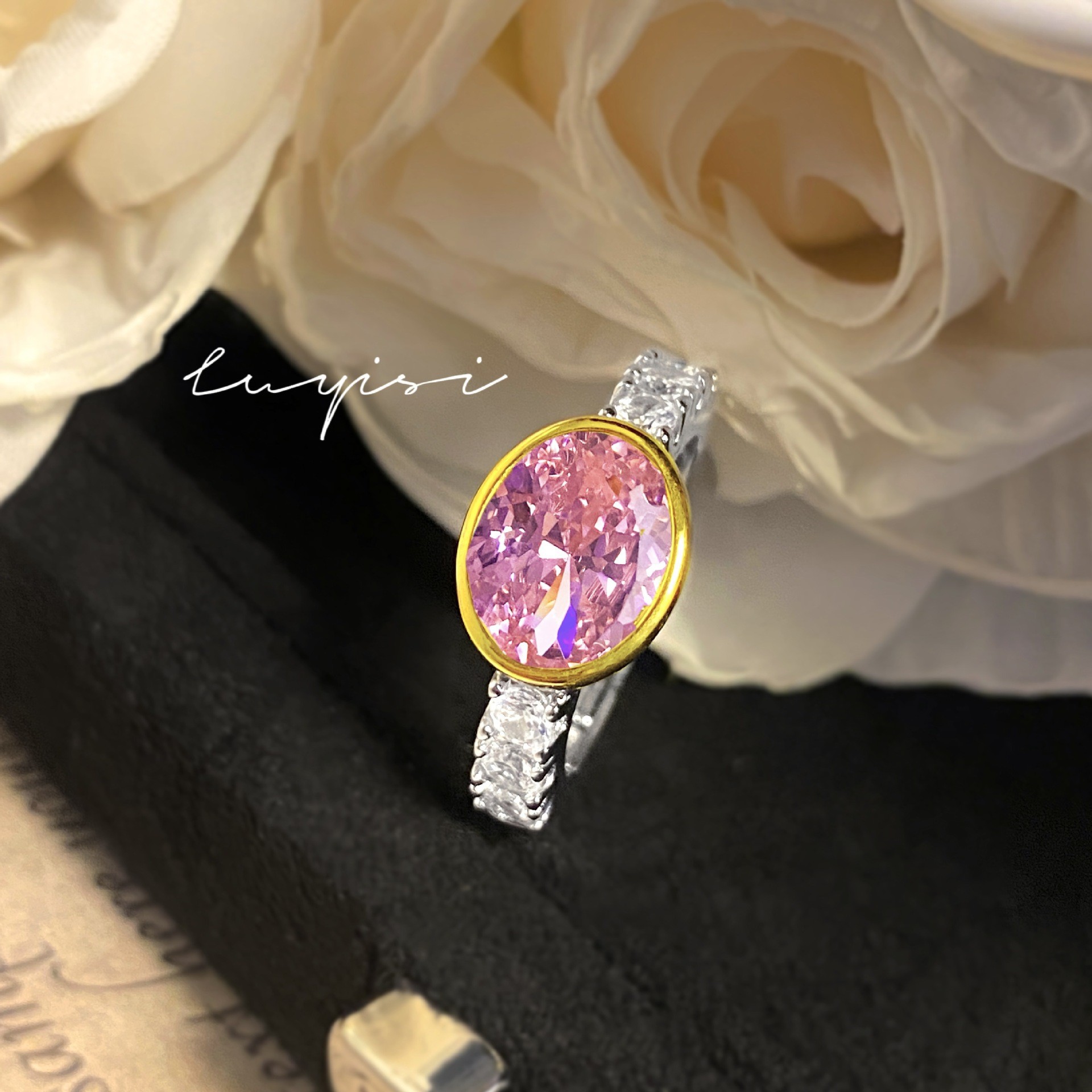 Light Luxury Vintage Pigeon Egg Padparadscha Ring, Fashionable and Elegant, Unique and Exquisite, Niche Minimalist Gemstone Ring for Women
