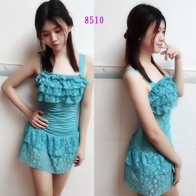 Factory Price Direct Wholesale: 8510 Floral One-Piece Swimsuit with Straps, Skirt-Style Swimwear, Swim Shorts, Free Shipping
