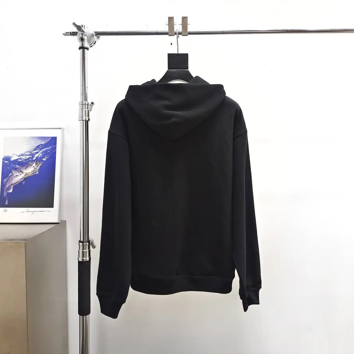 Sp5Der Black Spider Web Foam Print Hoodie Sweatshirt