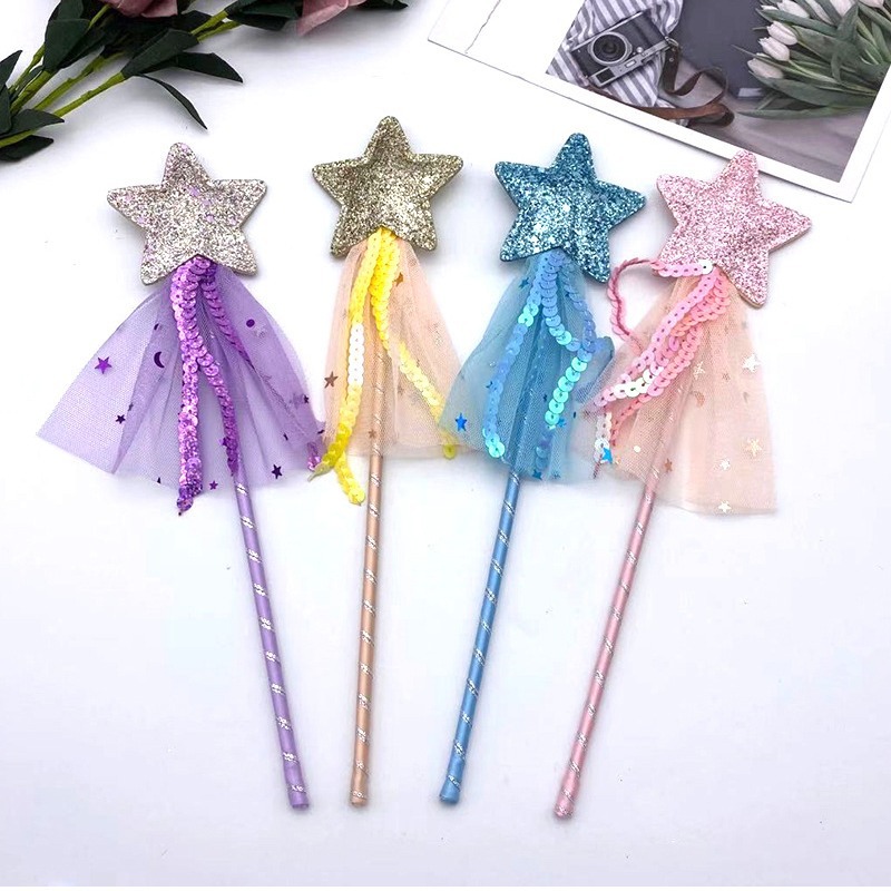 Sequined mesh star fairy stick cute children Princess funny cat stick Halloween masquerade dress up props