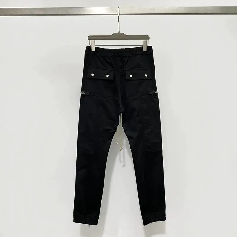 MainlineFashionShowDarkHeavy-DutyMulti-ZipSidePocketBikerFunctionalSlim-FitLongPantsUnisexVersatilePants