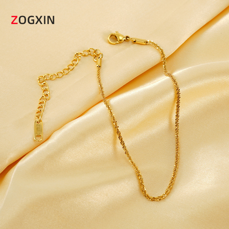 Europe and the United States all over the sky star anklet female ins style niche design feeling net red sparkling titanium steel 18K gold-plated jewelry