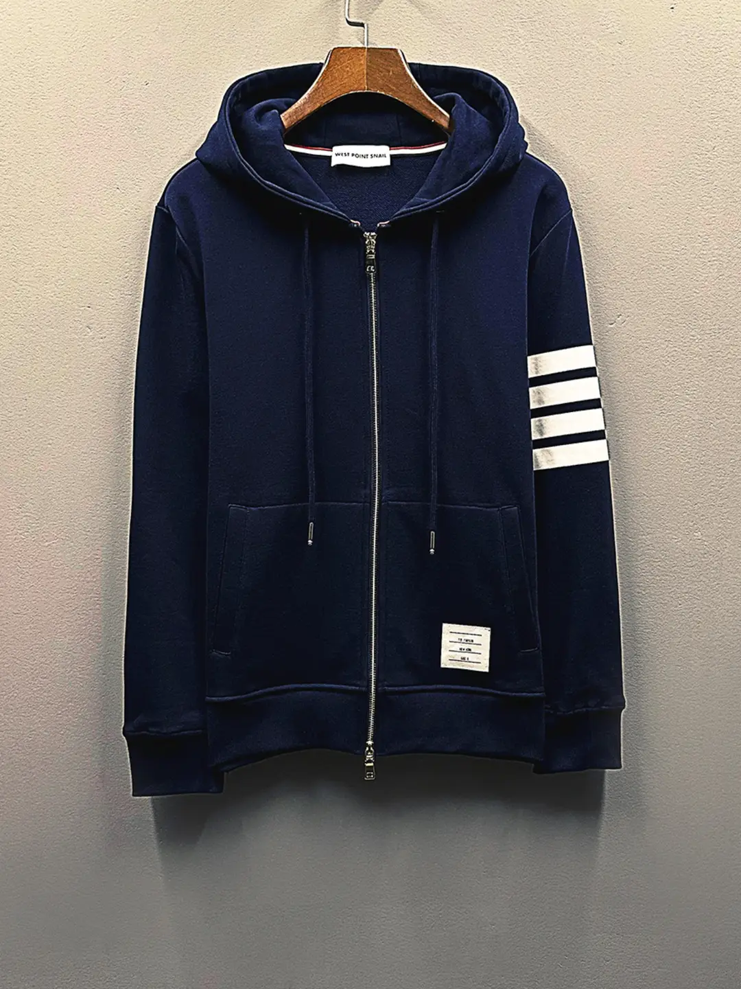 Trendy Luxury Four-Stripe Tb Color-Woven Jacket for Men and Women, High-End Zip-Up Hoodie, Striped Hooded Sweatshirt, Couple Outfit, Trendy Brand