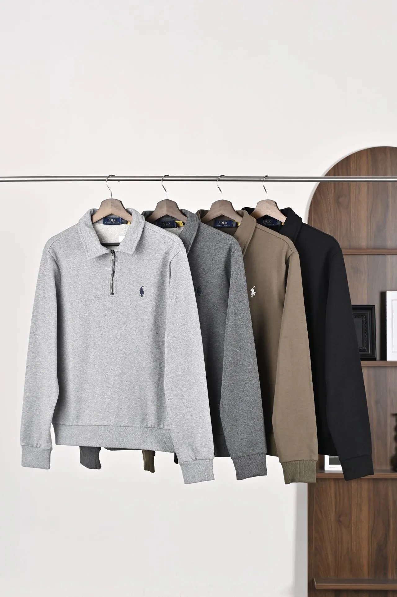 (€16.6 promotional price for one month)unisex collared 1/4 zip sweatshirt lapel half zipper hoodie M Foto QC de WEIDIAN na Qualit.ly
