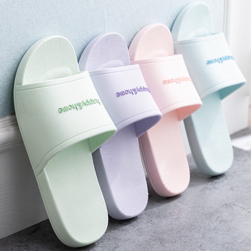 Summer indoor home slippers new youth fashion simple men and women couple bathroom non-slip quick-drying slippers
