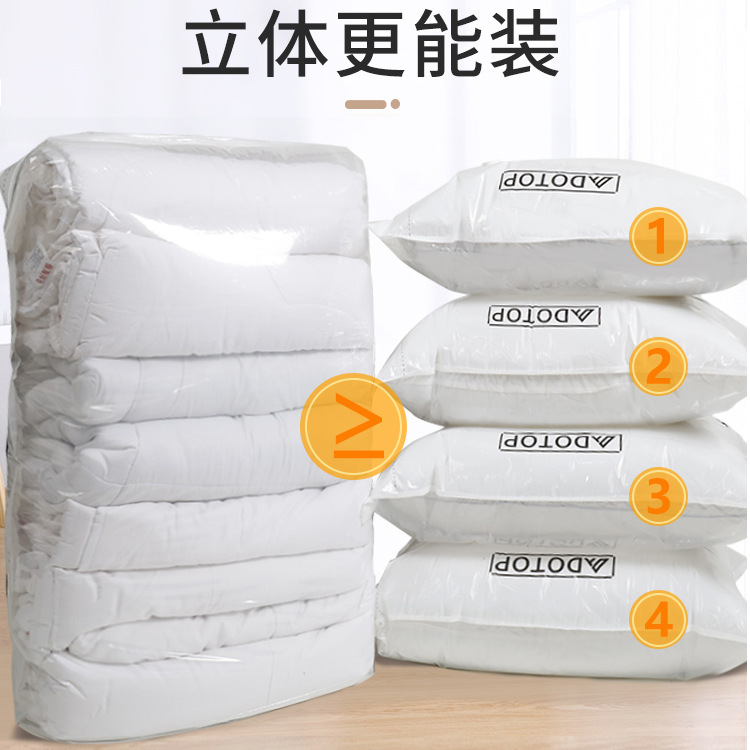 Three-Dimensional Large Transparent Vacuum Compression Bag Household Quilt Quilt Storage Travel Clothes Clothes Finishing Bag
