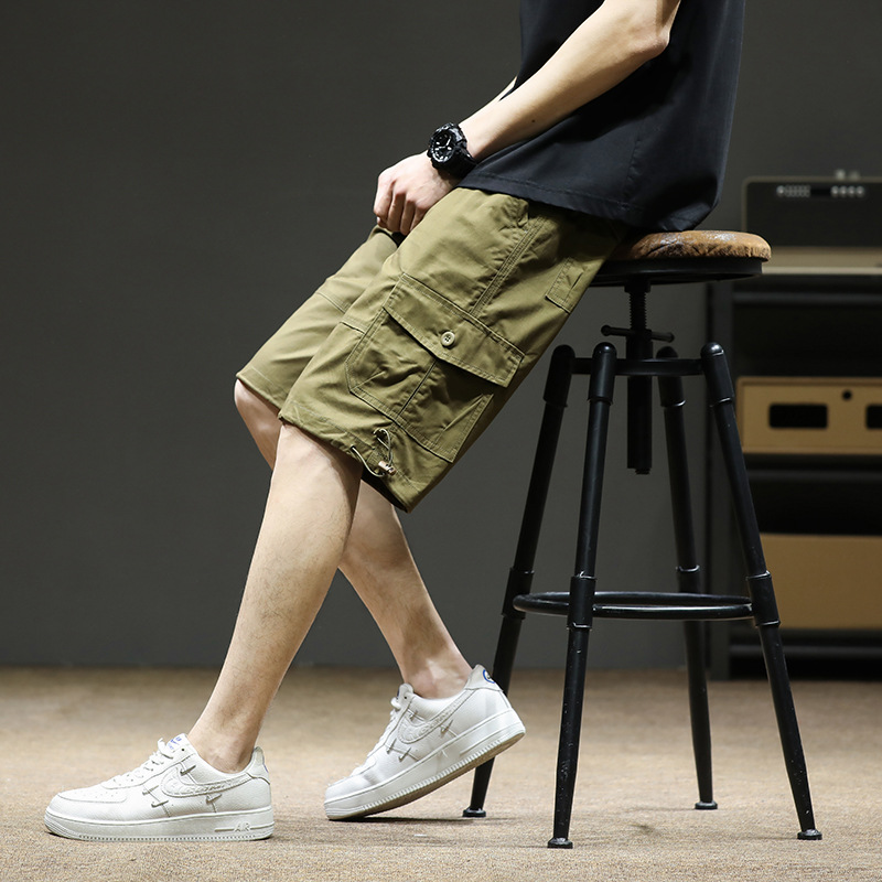 Summer Pure Cotton Shorts 12 Years Old Boys 13 Junior High School Students Casual Pants 14 Teenagers 15 Big Kids Crane Pants