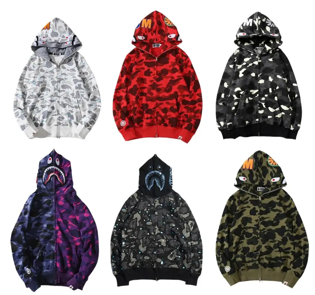 J-BAPE S-hark 拉链连帽潮流休闲卫衣夹克（男女通用款）