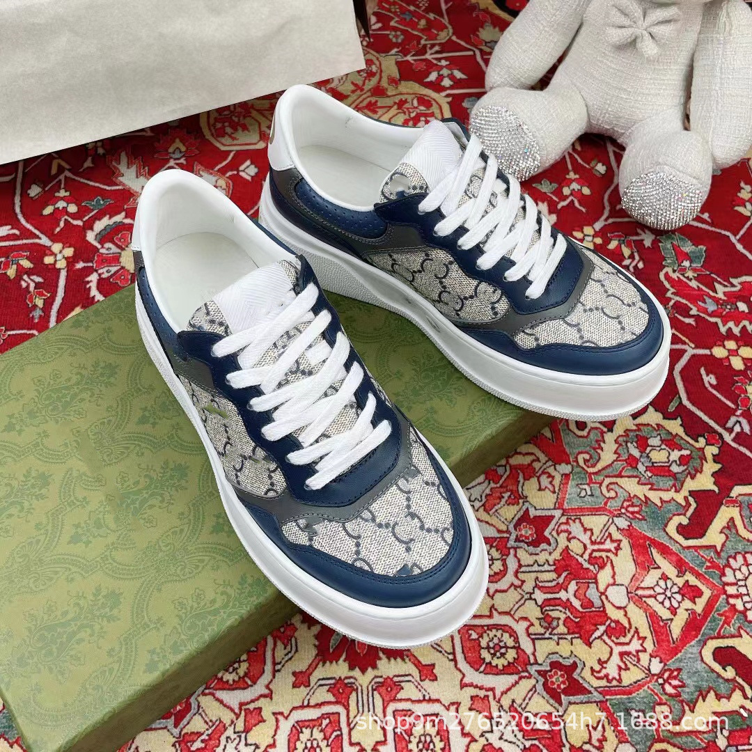 G home thick-soled small white shoes 2022 new low lace-up board shoes thick-soled heightening women's shoes casual lovers sneakers QC-foto från 1688 på Qualit.ly