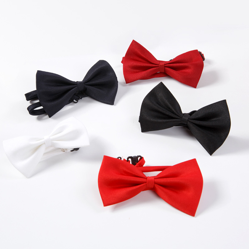 Children's Little Tie Boys' Bowknot Girls' Children's Baby Flower Girl Dress Jewelry British Black Red White