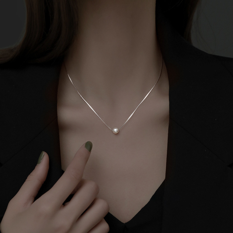 Japanese and Korean Minimalist Pearl Necklace Wholesale, Light Luxury, High-End Feel, Niche Style, Versatile Design, Trendy Clavicle Chain for Women