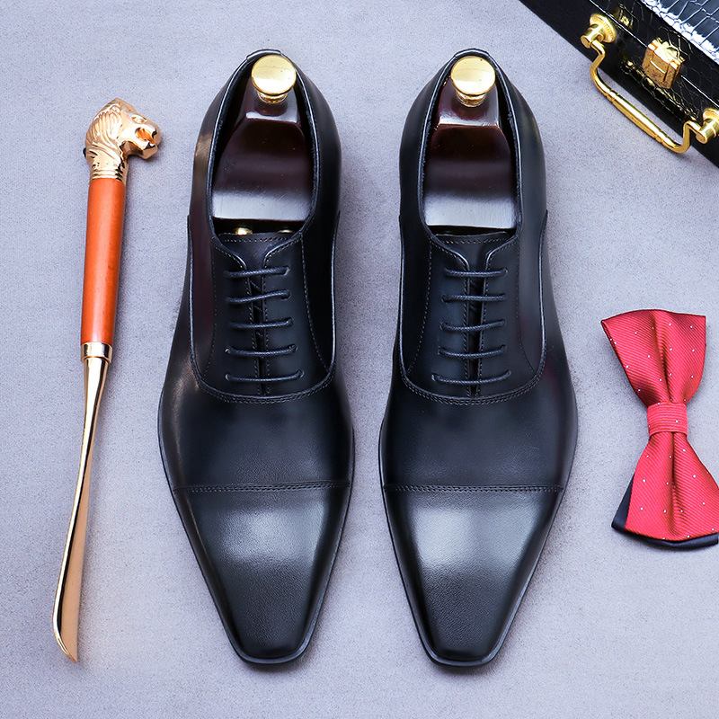 [Big Sale] Men's Oxford Leather Shoes Business Formal Cowhide Genuine Leather Casual Three-Joint British Men's Shoes Free Shipping