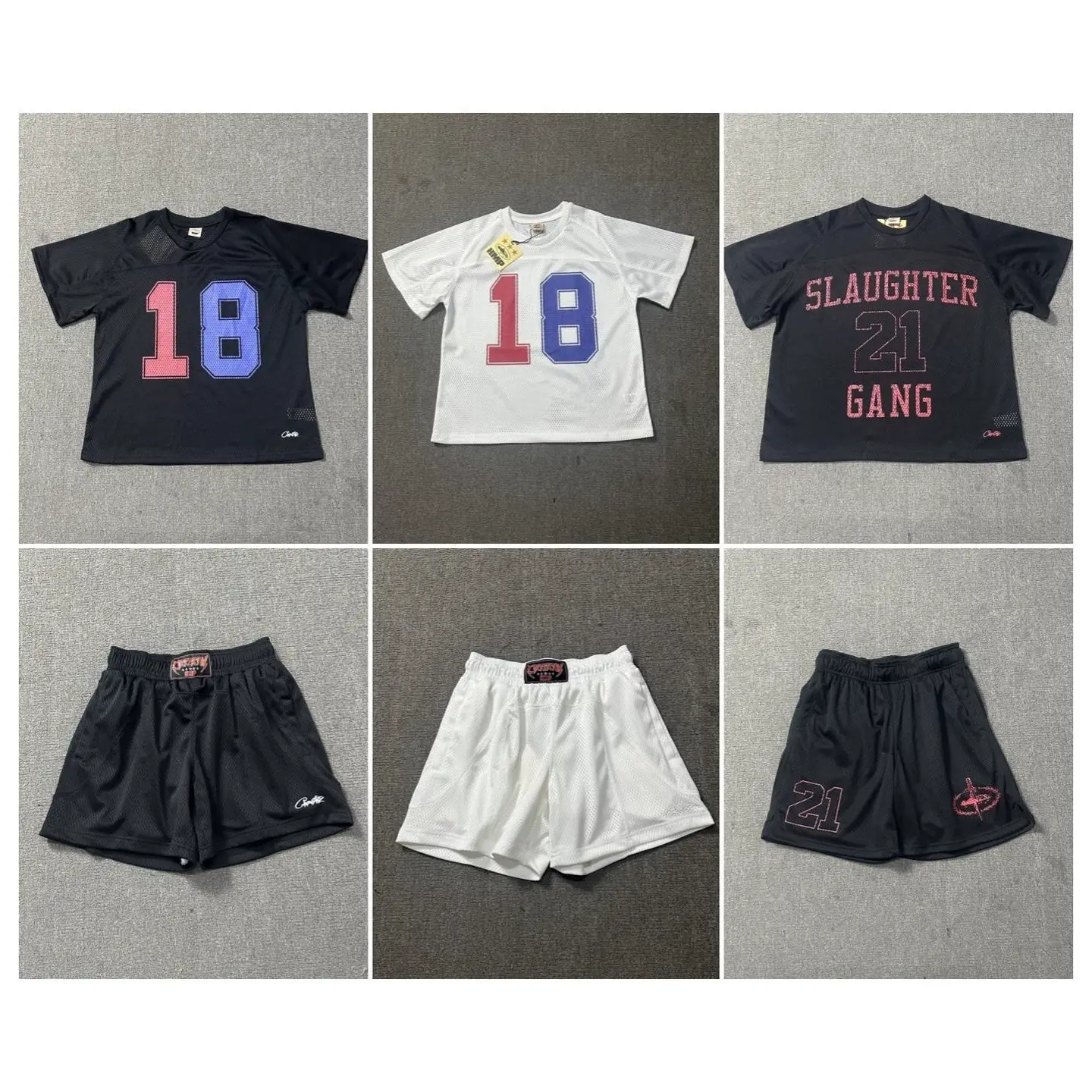 New Digital Letter Printing Summer Fashion Casual Mesh Sports Short-Sleeved T-Shirt Shorts Suit